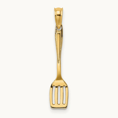 3-D Polished Spatula Charm, 14K