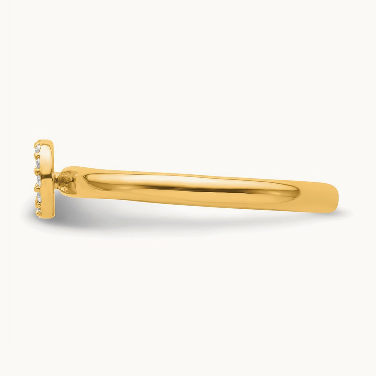Stackable Diamond Ring — 14K Yellow Gold, O