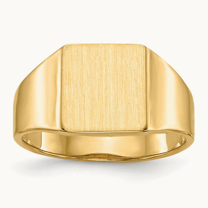 8.5x9. Open Back Signet Ring, 0mm, 14K