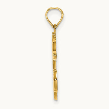 Cherries With Enamel Leaf Charm, 14K