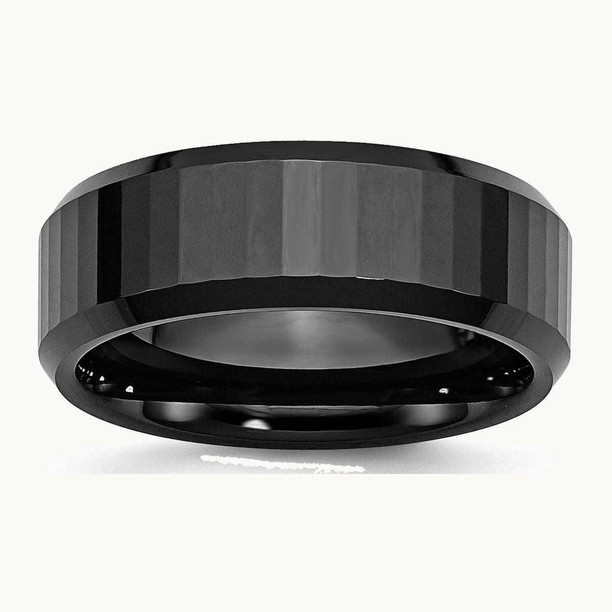Faceted Beveled Edge Polished Band — photo set