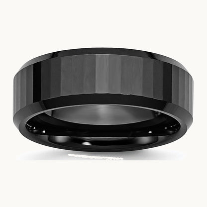 Faceted Beveled Edge Polished Band — photo set