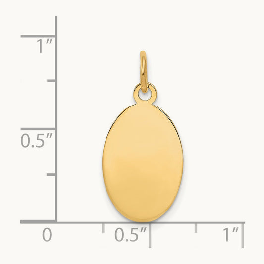 Plain .009 Gauge Engravable Oval Disc Charm — 22mm