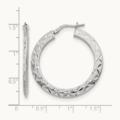RH- Polished & D/C Hoop Earrings — Leslie's — 34mm