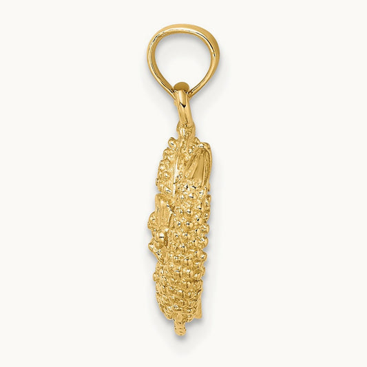 3-D Pisces Zodiac Charm, 14K
