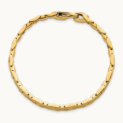 Polished Fancy Link Bracelet, 14K