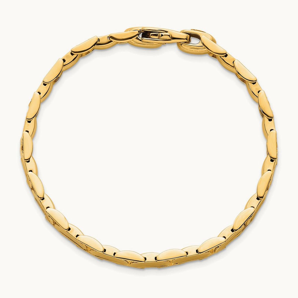 Polished Fancy Link Bracelet, 14K