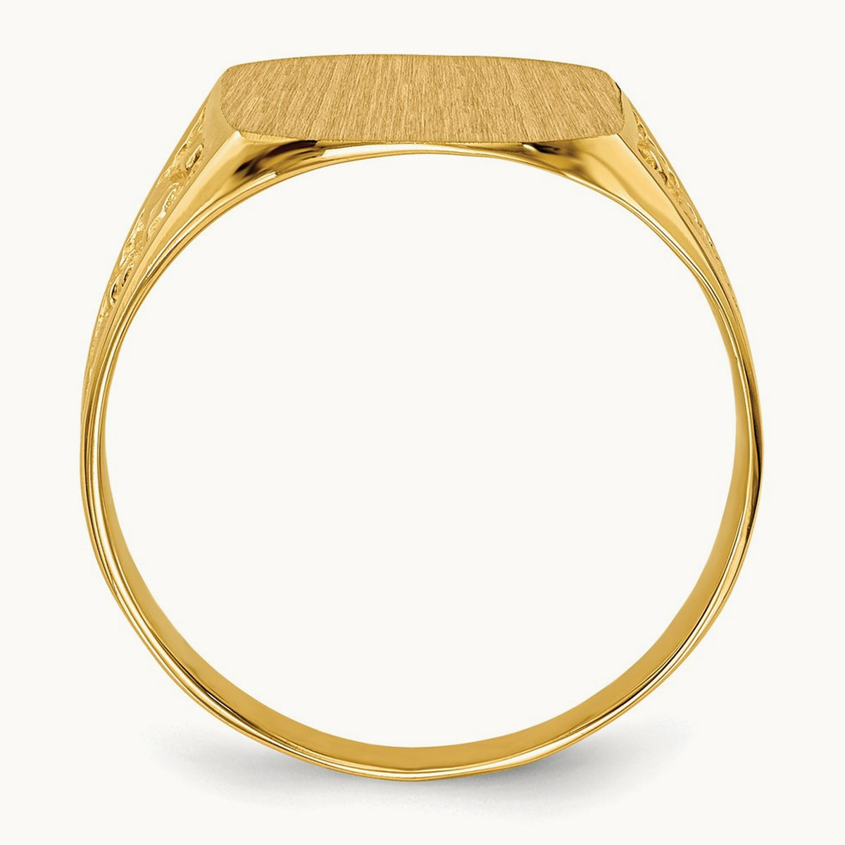 14.0x12. Closed Back Mens Signet Ring, 5mm, 14K