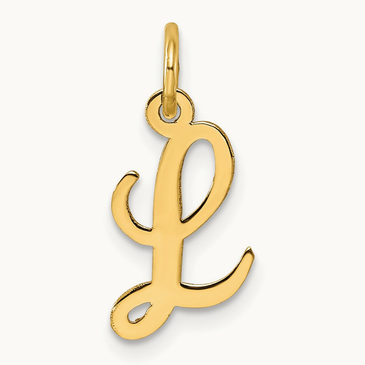 Small Script Letter L Initial Charm, 14K