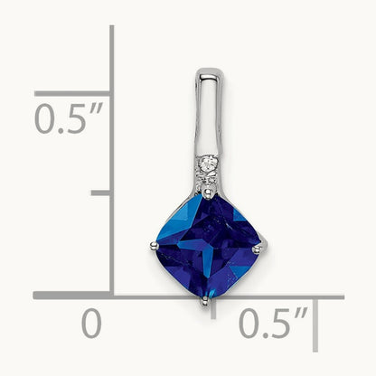 Cushion Sapphire and Diamond Pendant — photo set
