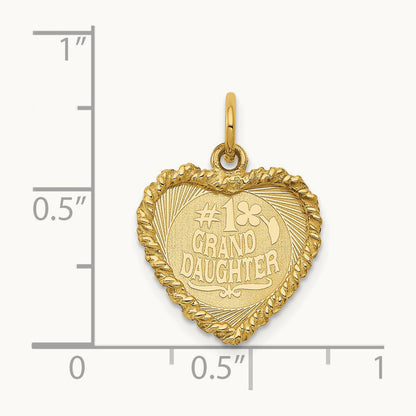 #1 GRANDDAUGHTER Disc Charm, 14K
