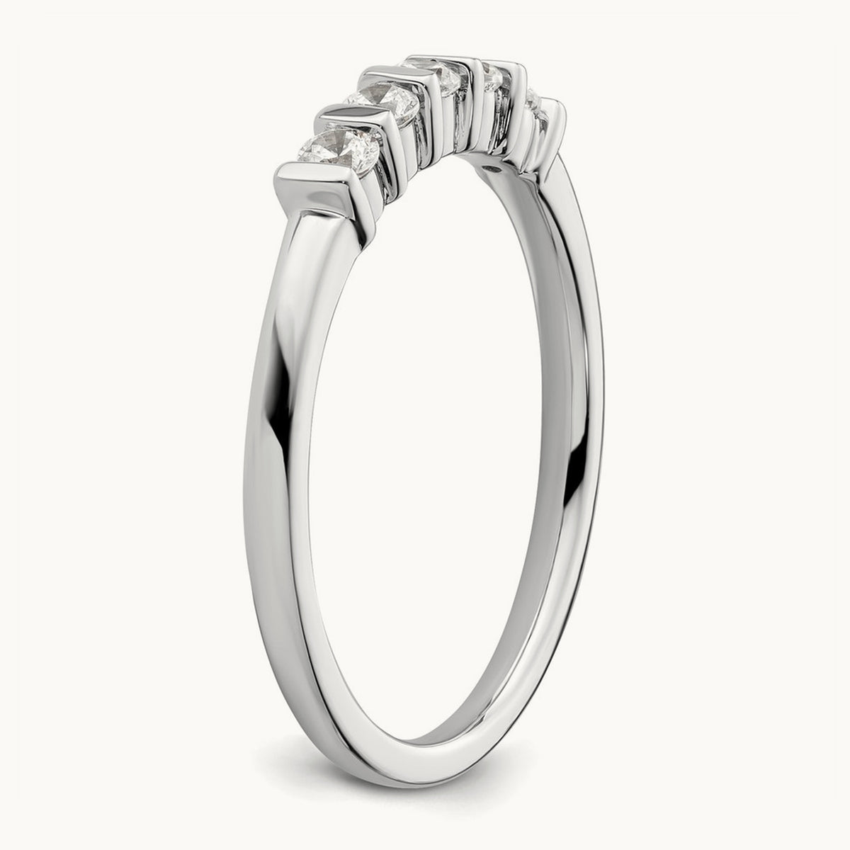 5-Stone Diamond Band, 14K White Gold