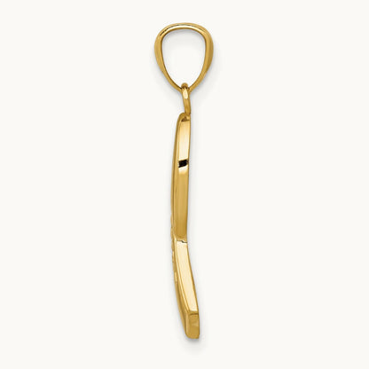 Polished HOPE Ribbon Pendant, 14K Gold