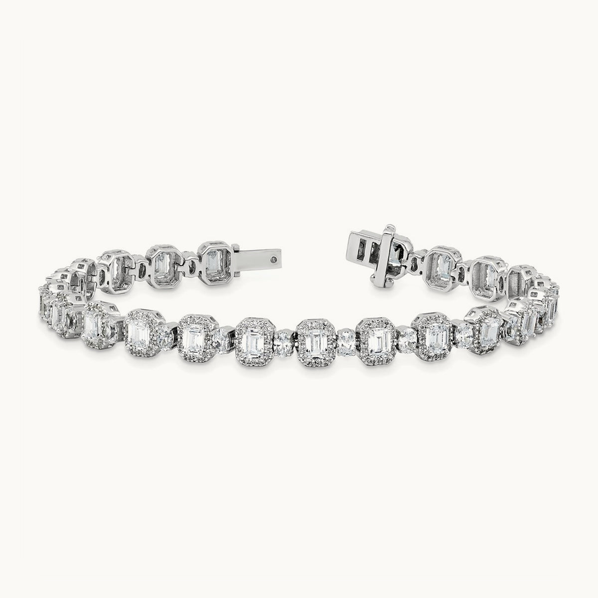 Fashion Tennis Bracelet, 8.00 ct tw Lab-Grown Diamond — 14K White Gold
