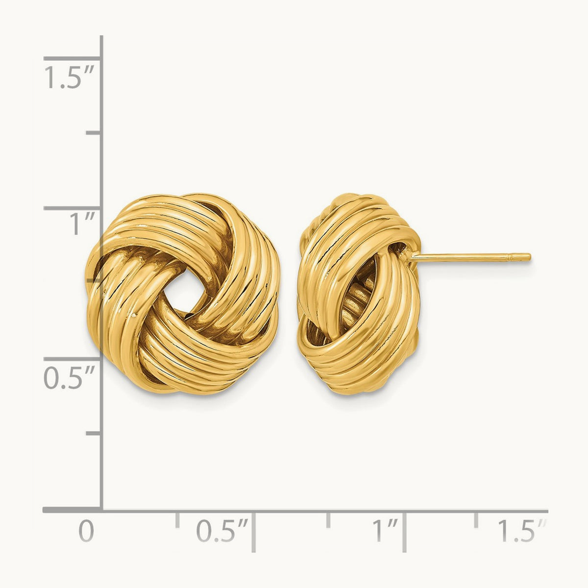 Polished Love Knot Post Earrings, 14K