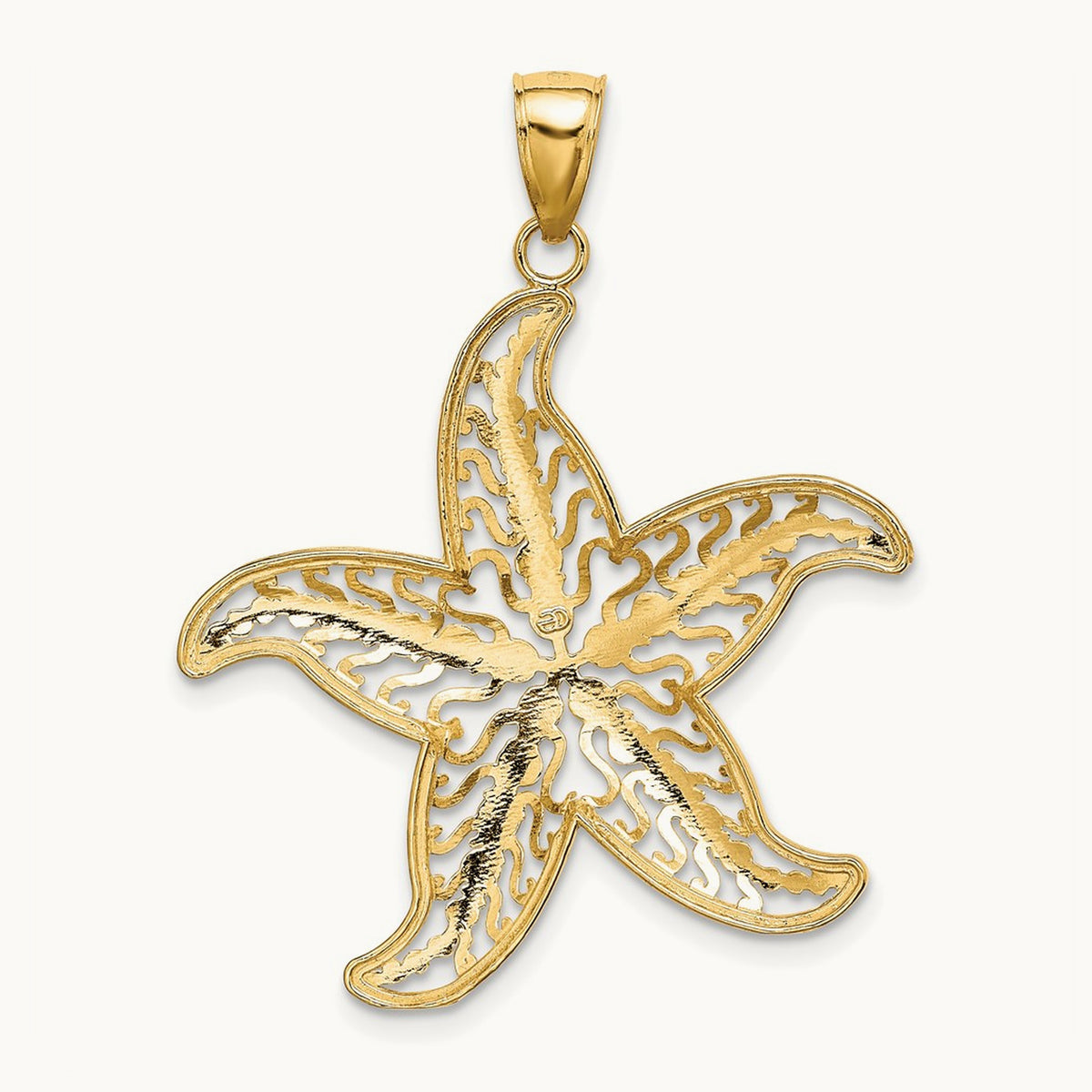 Starfish Filigree Charm, 14K with White Rhodium