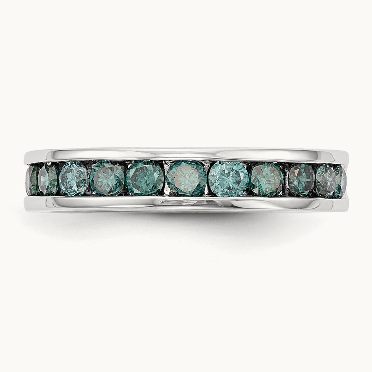 Blue Diamond Band, 14K White Gold