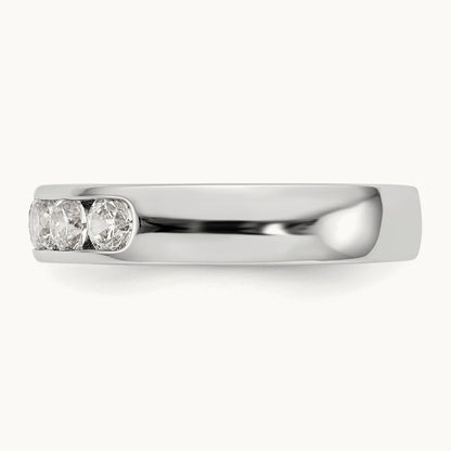 5- Stone Closed Channel Band Mounting, 3.4mm, 14K White Gold