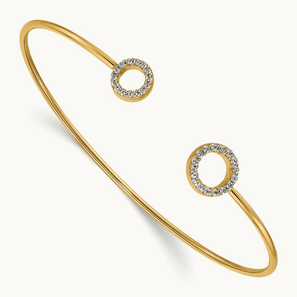 Diamond Flexible Bangle, 14K Yellow Gold