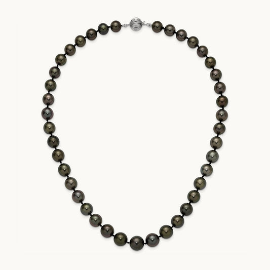 WG 9- Semi-round Saltwater Cultured Tahitian Graduated Necklace, 12mm, 14K