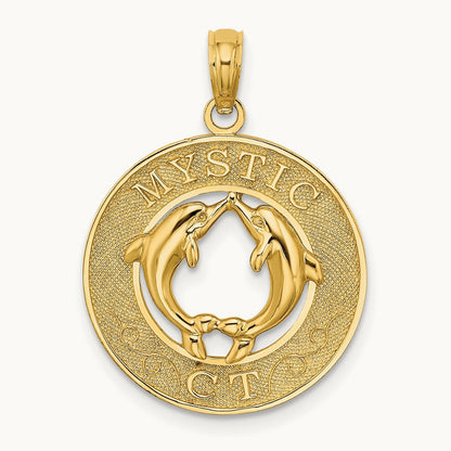 MYSTIC CT Dolphins Charm, 14K