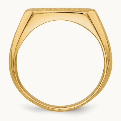12.5x6. Closed Back Signet Ring, 0mm, 14K