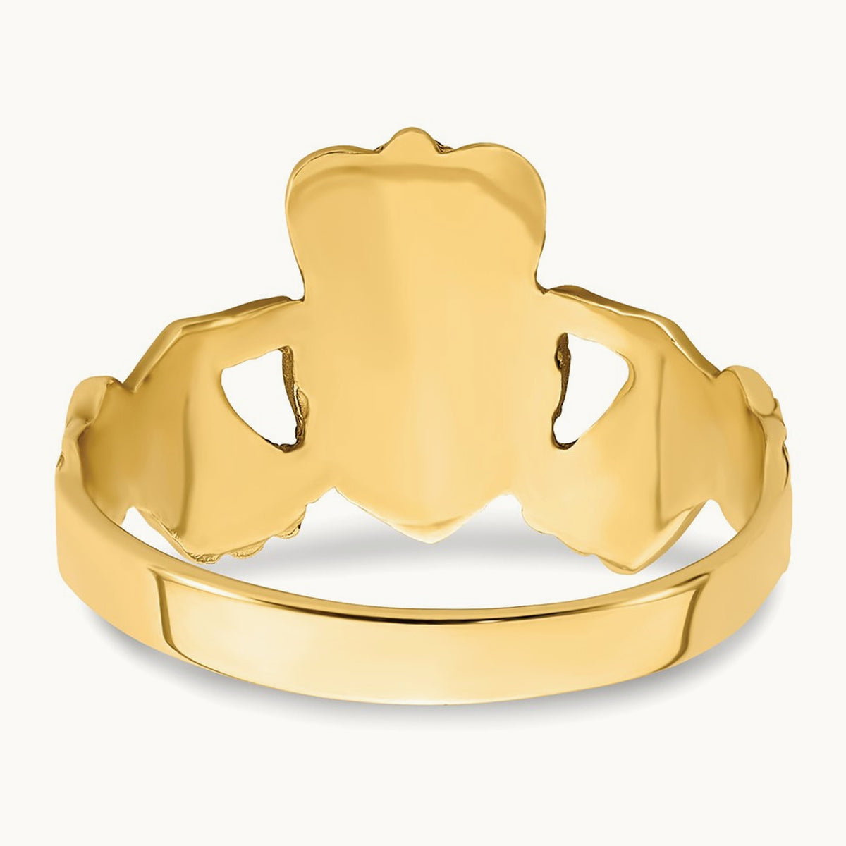 Diamond-cut Claddagh Ring, 14K