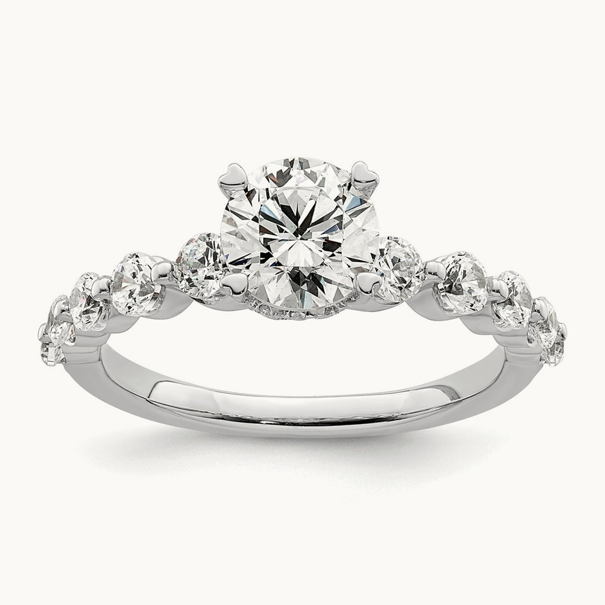 Round Semi-Mount Solitaire Engagement Ring, 0.75 ct tw Lab-Grown Diamond