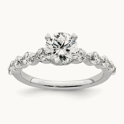 Round Semi-Mount Solitaire Engagement Ring, 0.75 ct tw Lab-Grown Diamond