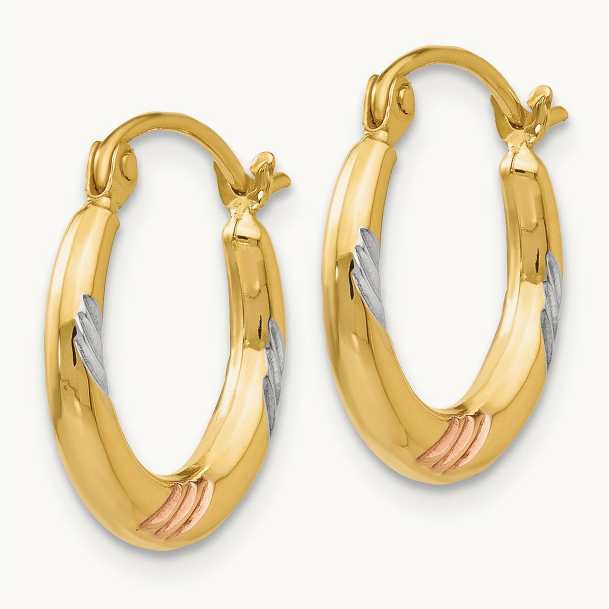 & & Polished & Textured Hoop Earrings — photo set