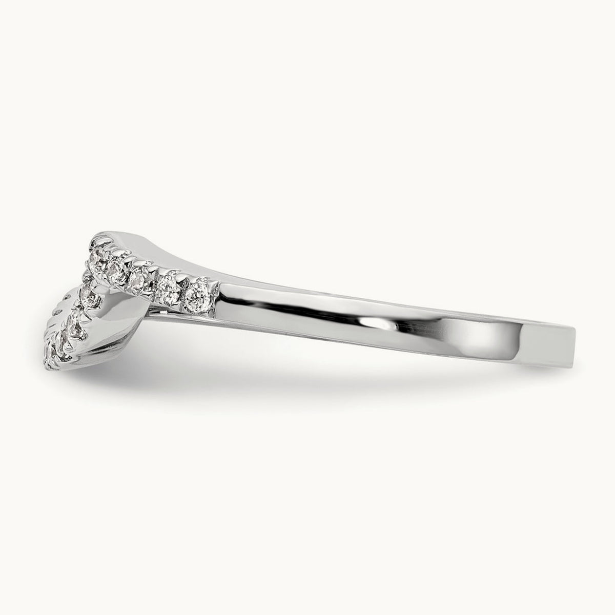 Diamond Contoured Wedding Band, 14K White Gold
