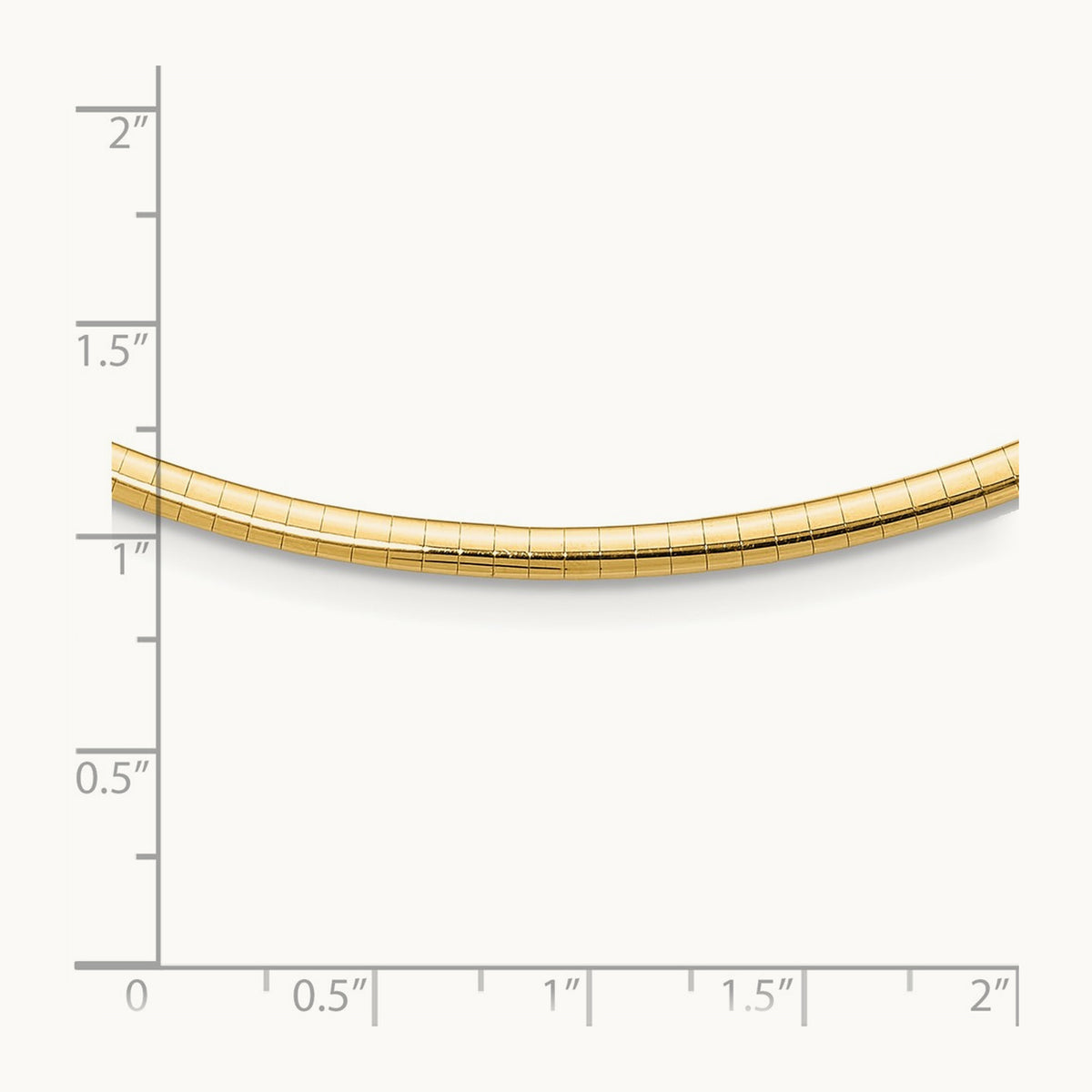 Domed Omega Necklace — 14K Yellow Gold, 18mm, 3mm