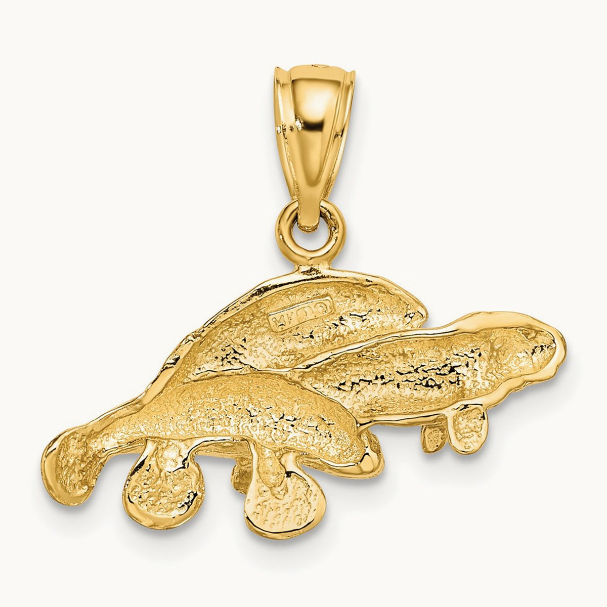 Polished Triple Manatee Charm, 14K