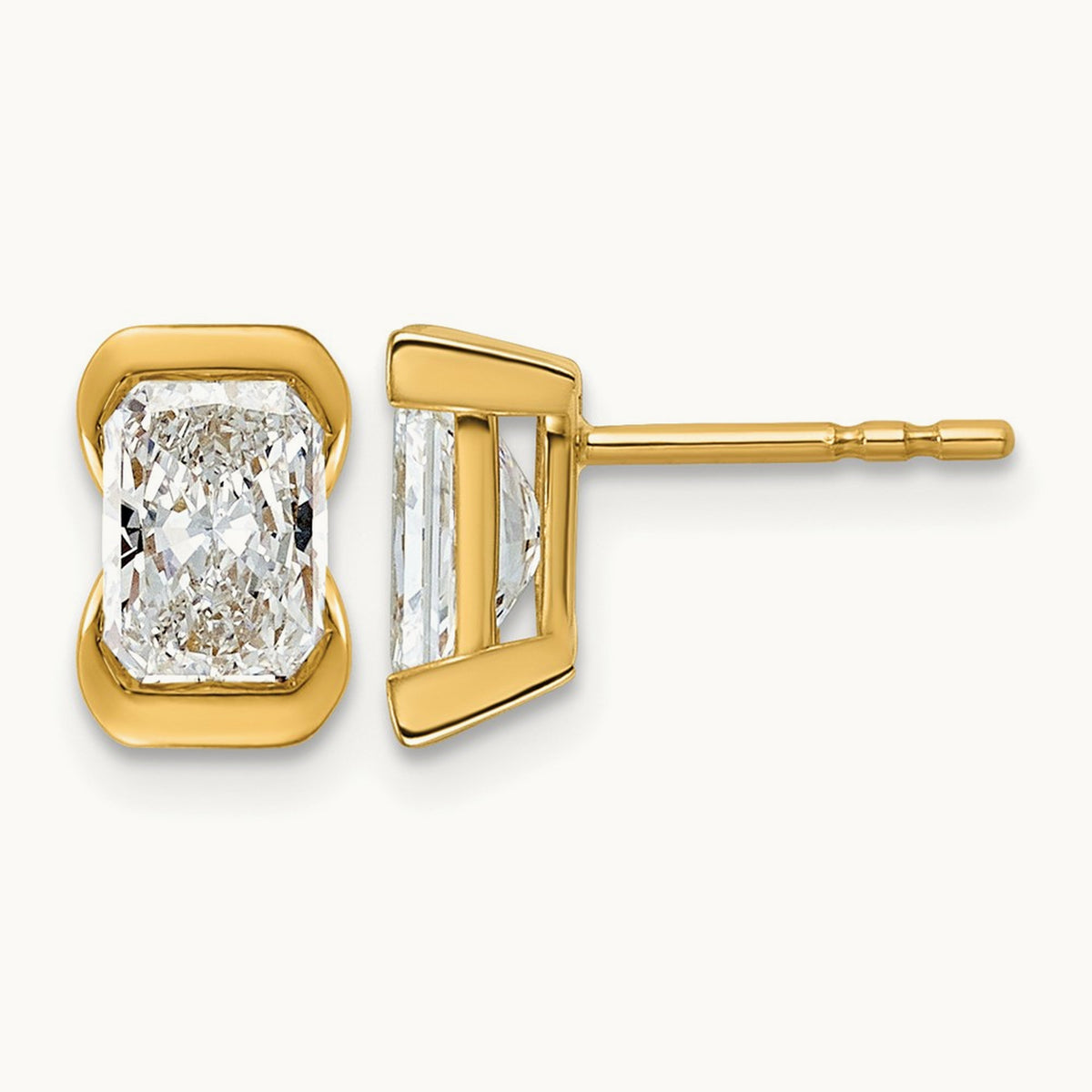 Emerald Post Earrings, 2.00 ct tw Lab-Grown Diamond