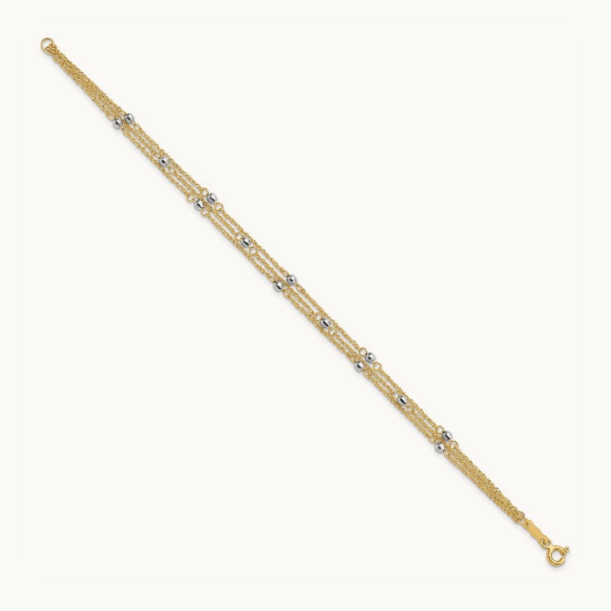 Triple Strand Bracelet, 14K Two-tone