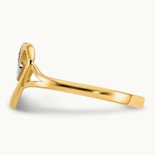 Polished Heart Ring, 14K with White Rhodium