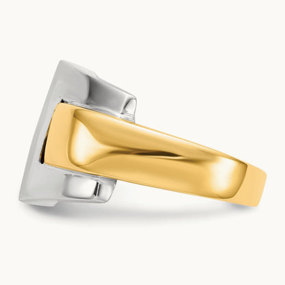 Polished Buckle Ring, 14K Two-tone