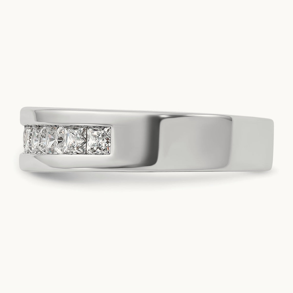 IBGoodman Men's Polished Square 11-Stone Diamond Ring, 14K White Gold