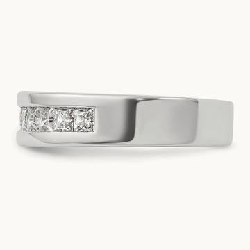IBGoodman Men's Polished Square 11-Stone Diamond Ring, 14K White Gold