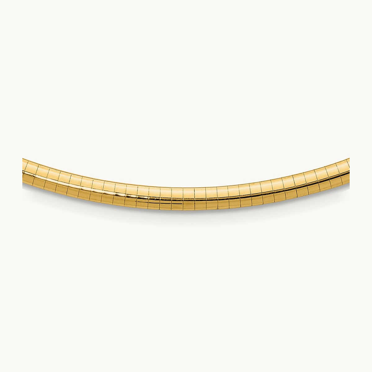 Domed Omega Necklace — 14K Yellow Gold, 18mm, 4mm