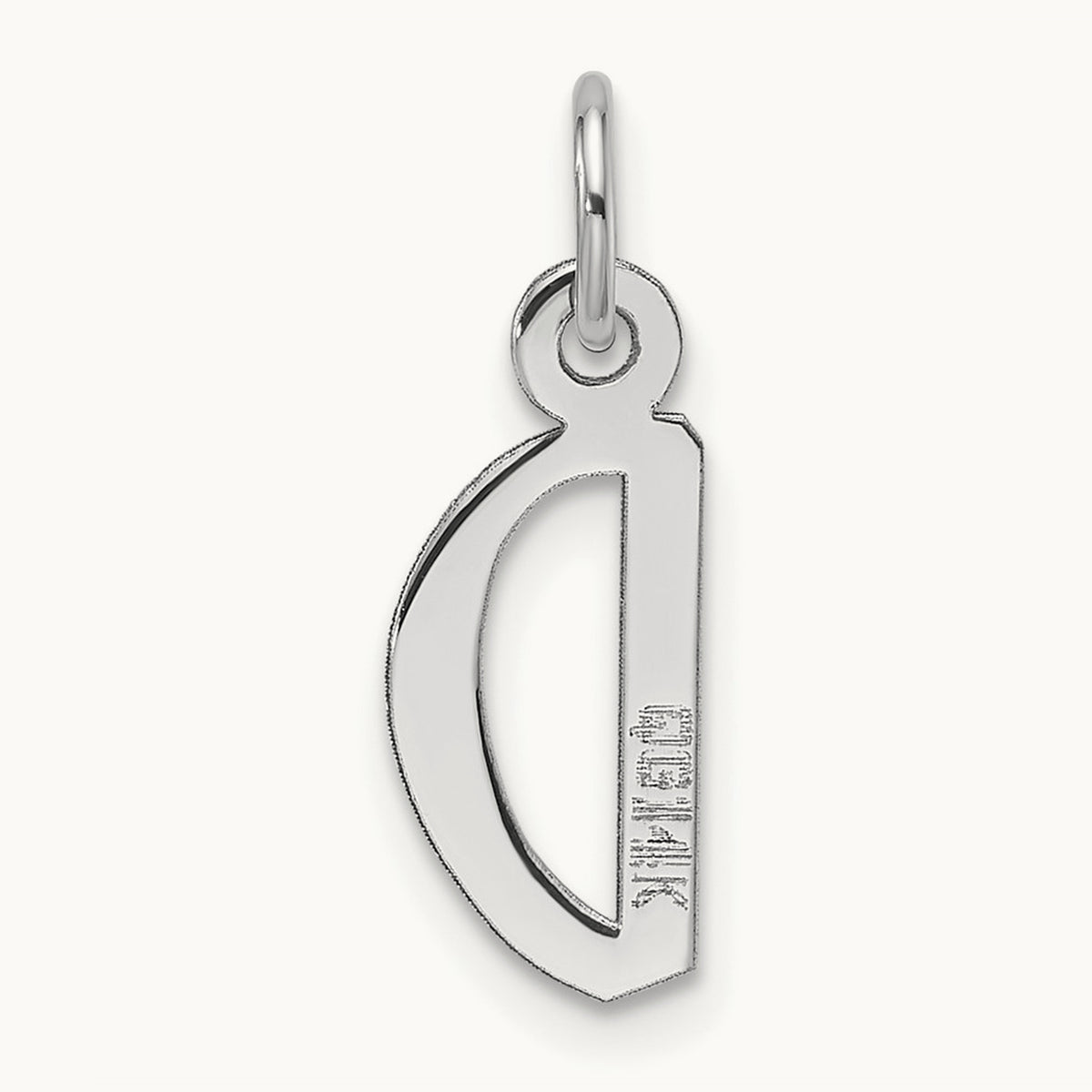 Slanted Block Initial Charm — 14K White Gold, D