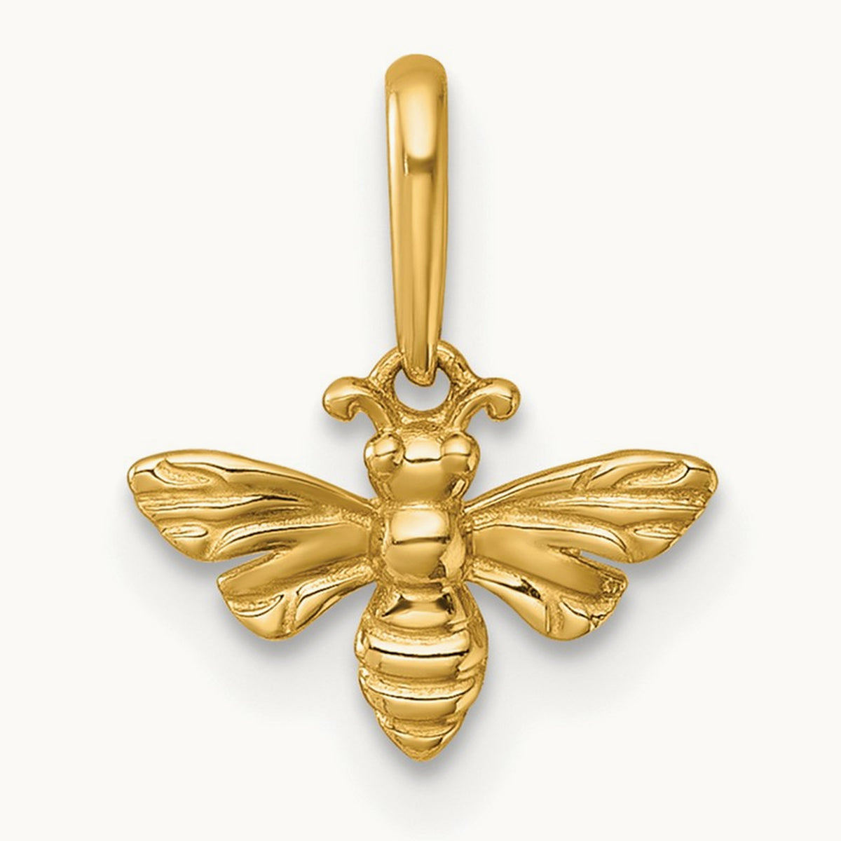 Polished Bee Pendant — 14K Yellow Gold, 12.3mm
