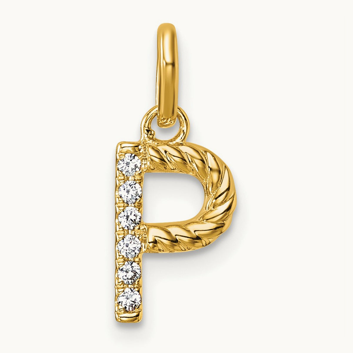 Twisted Diamond Charm — 14K Yellow Gold, P