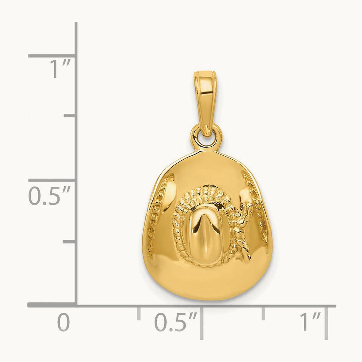 3-D Cowboy Hat Pendant, 14K