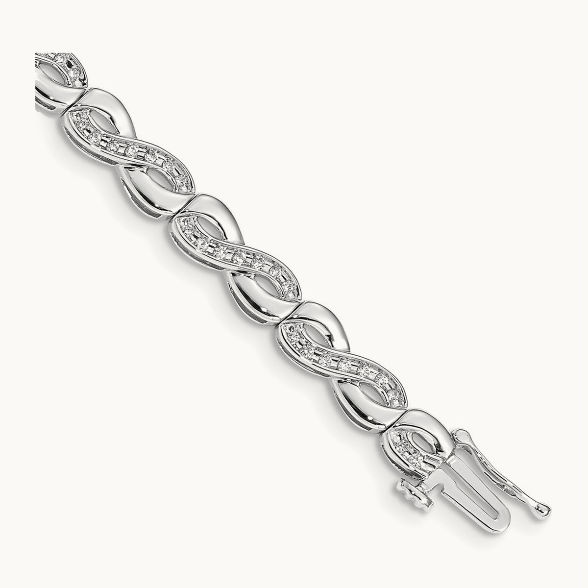 Diamond Infinity Link Bracelet, 14K White Gold