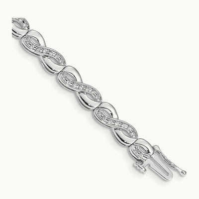 Diamond Infinity Link Bracelet, 14K White Gold