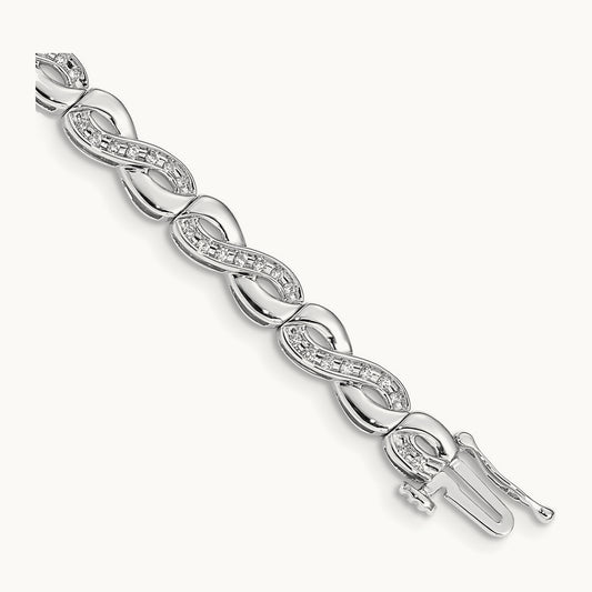 Diamond Infinity Link Bracelet, 14K White Gold
