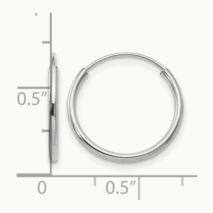 Madi K White Gold Endless Hoop Earrings, 14K