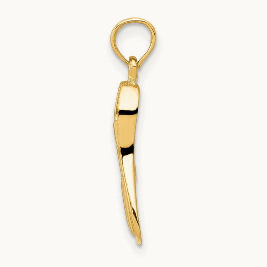 3D Scuba Flipper Pendant, 14K