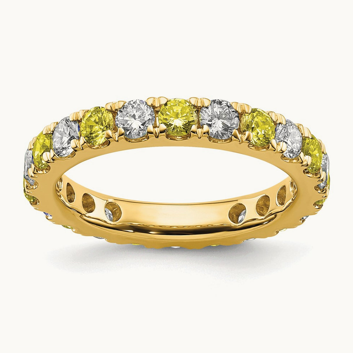 Created Yellow Sapphire Eternity Band — 14K Yellow Gold, 3.25 mm